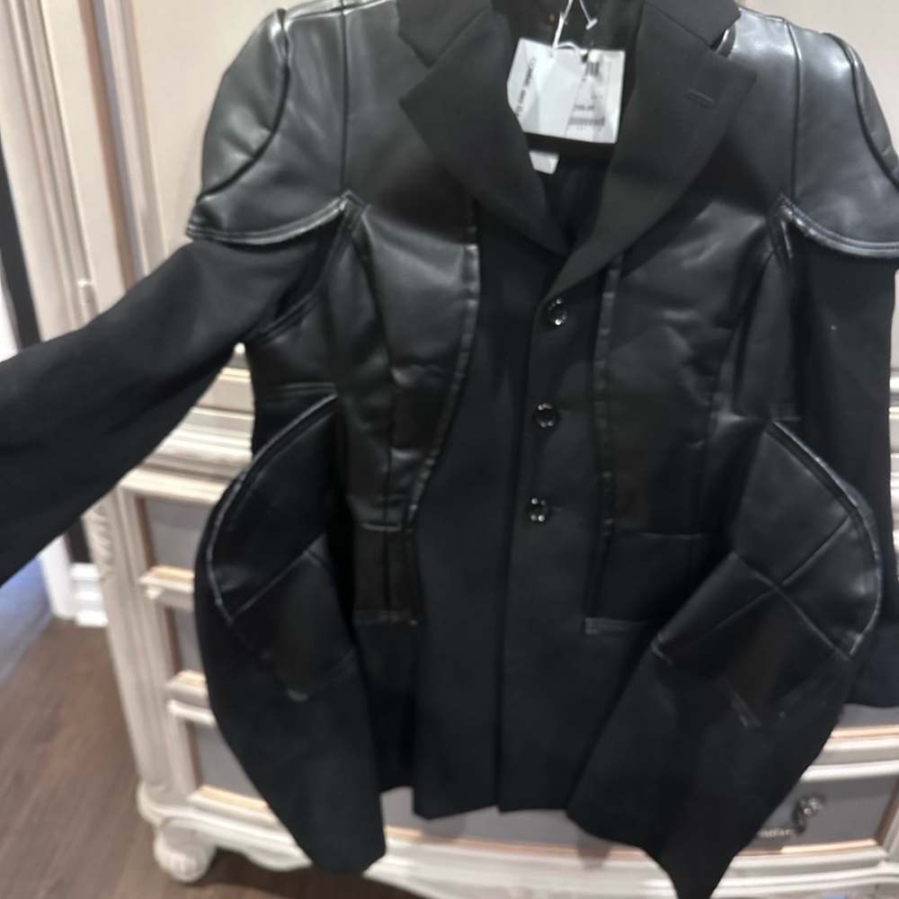 NWT Comme des Garcons faux leather and wool jacket, Small